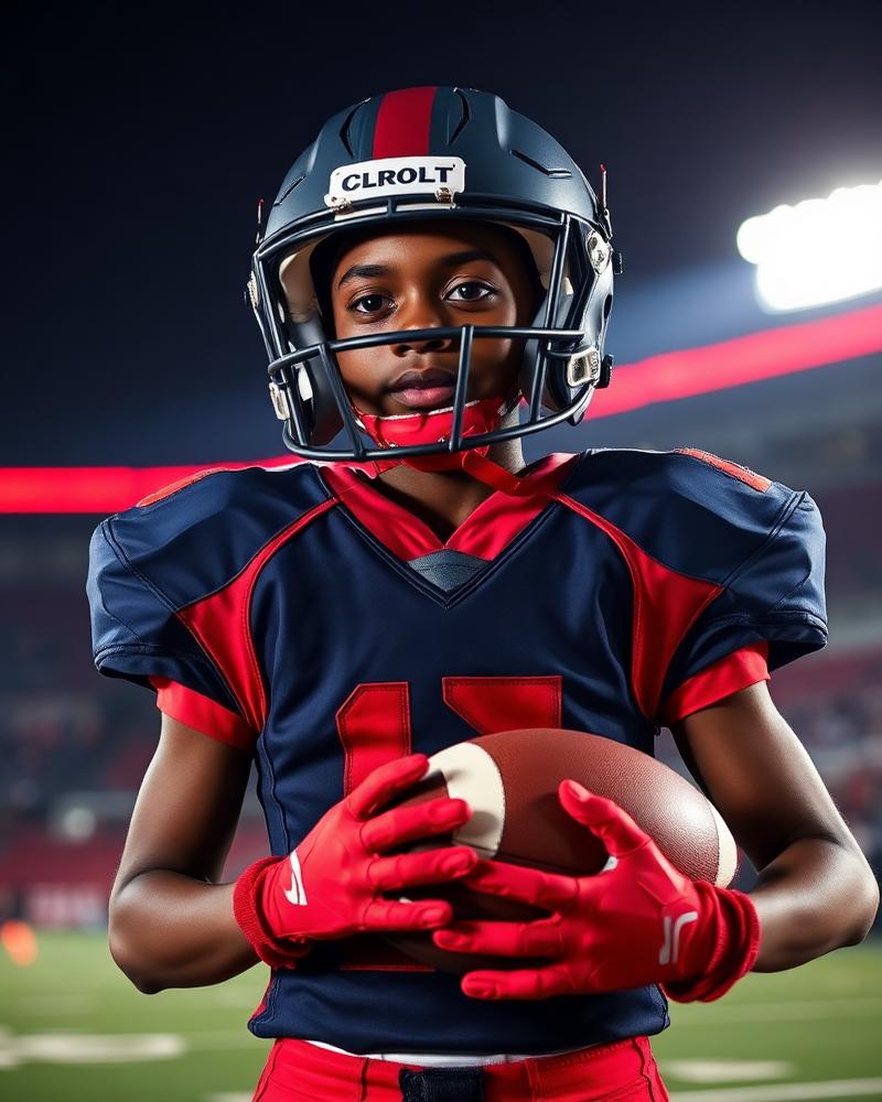 Youth football athlete concept image